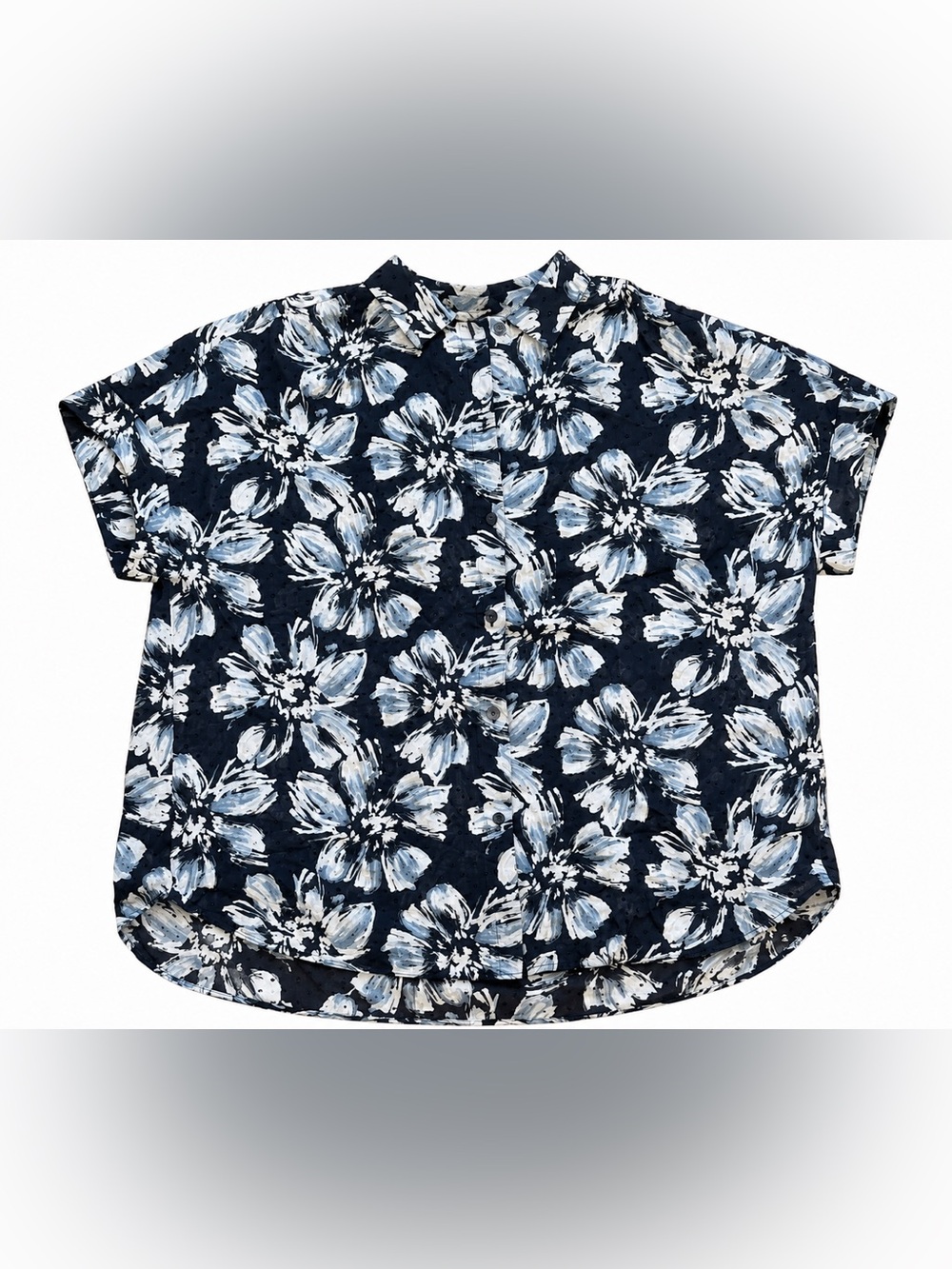 Lafayette148 short sleeve floral button down